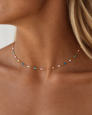 Pastel Rainbow Halskedja – guldhalsband, bild 2 | Callisto Jewellery
