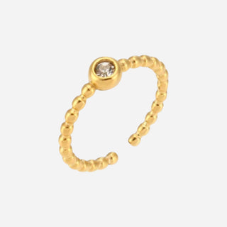 Beaded Crystal Ring 18K Guldpläterat