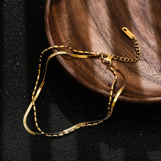 Flat Snake Layer Armband 18K Guldpläterat 4mm