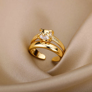 Heart Layer Ring 18K Guldpläterat