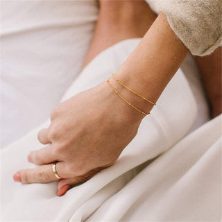 Minimalist Beaded Armband 18K Guldpläterat