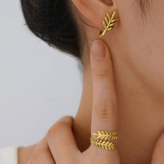 Golden Leaf Ring 18K Guldpläterat