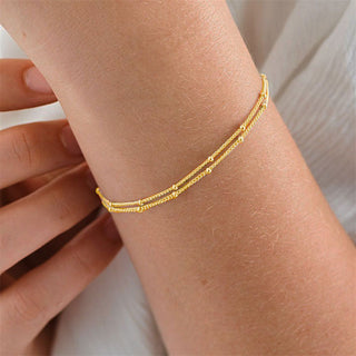 Minimalist Beaded Armband 18K Guldpläterat