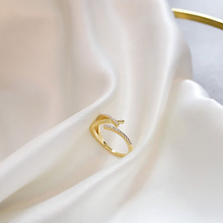 Unique Zirconia Ring 18K Guldpläterat