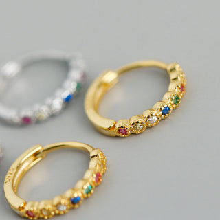 Mini Zirconia Multi Crystal Örhängen 18K Guldpläterat