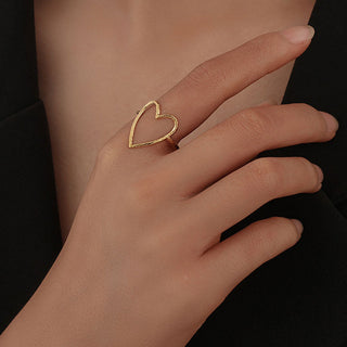 Big Heart Ring 18K Guldpläterat