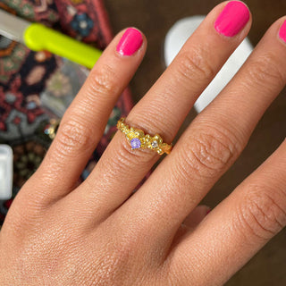 Lila Zirconia Ring 18K Guldpläterat