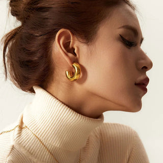 Big Chunky Hoops 18K Guldpläterat