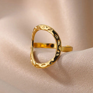 Hammered Open Ring 18K Guldpläterat