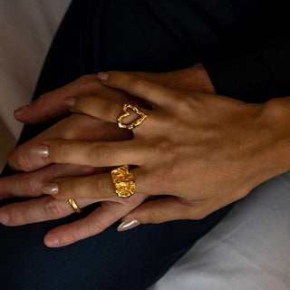 Hamrad Heart Ring 18K Guldpläterat