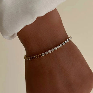 Panzer Tennis Armband 18K Guldpläterat 3mm