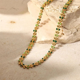 Olive Leaves Halskedja 18K Guldpläterat 5mm