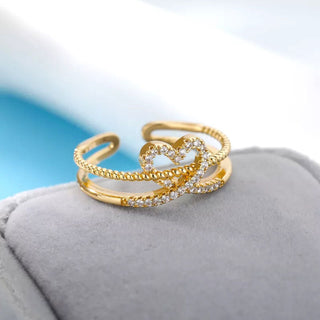 Love Zirconia Ring 18K Guldpläterat