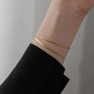 Flat Snake Layer Armband 18K Guldpläterat 4mm