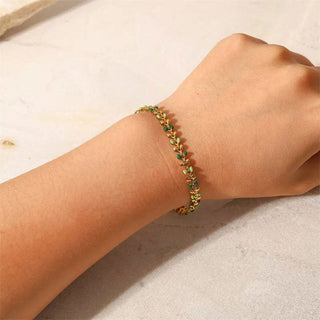Olive Leaves Armband 18K Guldpläterat 5mm