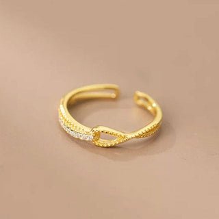 Elegant Zirconia Ring 18K Guldpläterat
