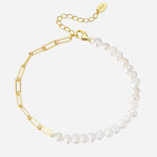 Freshwater Pearl Chain Armband 18K Guldpläterat