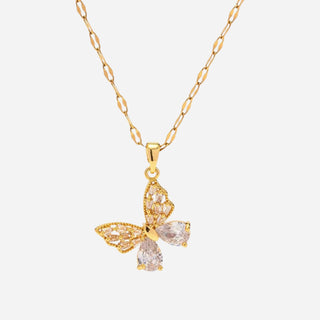 Zirconia Butterfly Halskedja 18K Guldpläterat