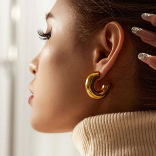 Big Chunky Hoops 18K Guldpläterat