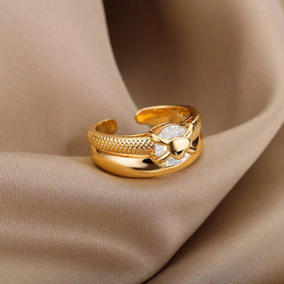 Heart Layer Ring 18K Guldpläterat