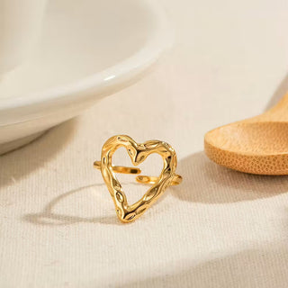 Hamrad Heart Ring 18K Guldpläterat