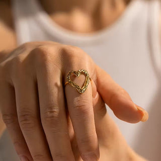 Hamrad Heart Ring 18K Guldpläterat