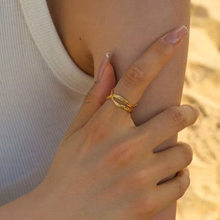 Twisted Melted Ring 18K Guldpläterat