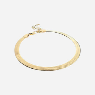 Flat Snake Ankelkedja 18K Guldpläterat 4mm
