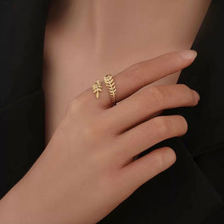Golden Leaf Ring 18K Guldpläterat