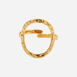 Hammered Open Ring 18K Guldpläterat