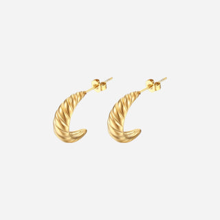 Classic Twisted Dome Hoops 18K Guldpläterat