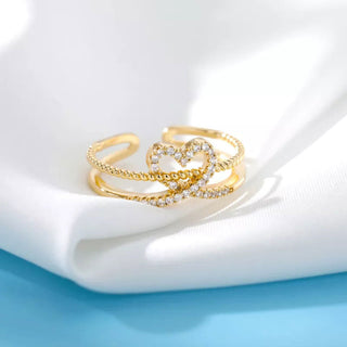 Love Zirconia Ring 18K Guldpläterat