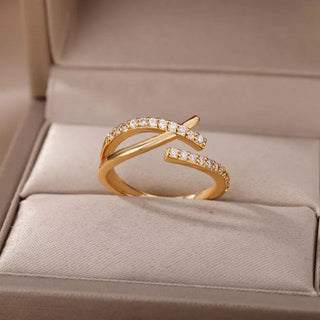 Unique Zirconia Ring 18K Guldpläterat