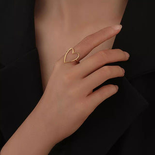 Big Heart Ring 18K Guldpläterat