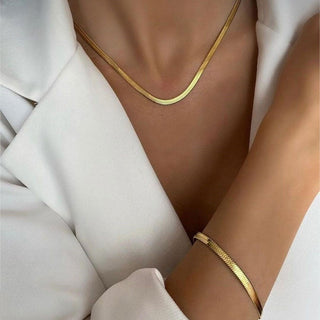 Snake Choker + Armband Smyckesset 18K Guldpläterat
