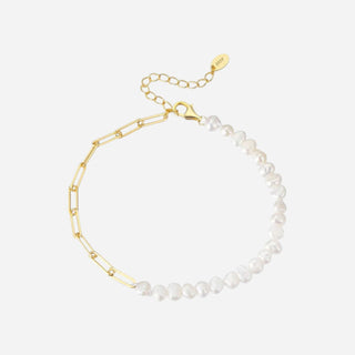 Freshwater Pearl Chain Armband 18K Guldpläterat