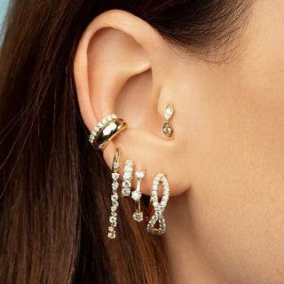 Sparkle Zirconia Hoops 18K Guldpläterat