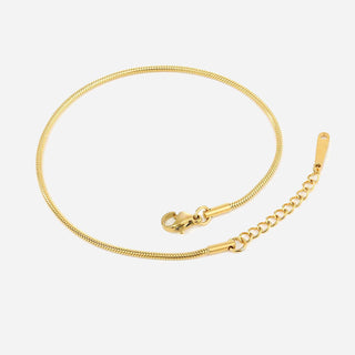 Round Snake Ankelkedja 18K Guldpläterat 1.5mm