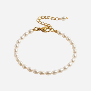 Minimalist Pearl Armband 18K Guldpläterat 4mm