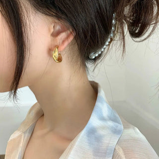 Triple Twisted Hoops 18K Guldpläterat
