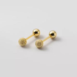 Small Frosted Beads Stiftörhängen 18K Guldpläterat