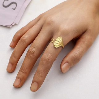 Mussla Ring 18K Guldpläterat