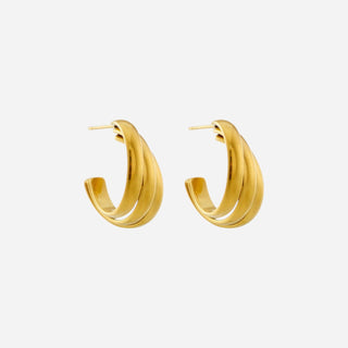Triple Twisted Hoops 18K Guldpläterat