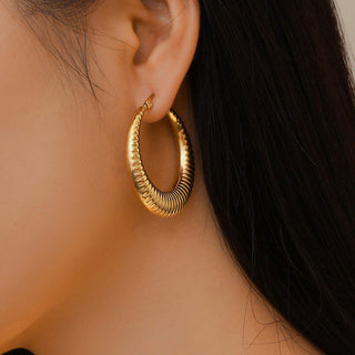 Twisted Dome Hoops 18K Guldpläterat