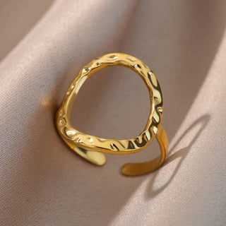 Hammered Open Ring 18K Guldpläterat