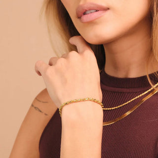 Rope Armband 18K Guldpläterat 4mm