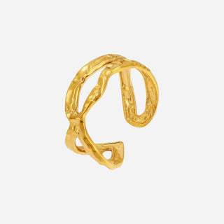 Twisted Melted Ring 18K Guldpläterat