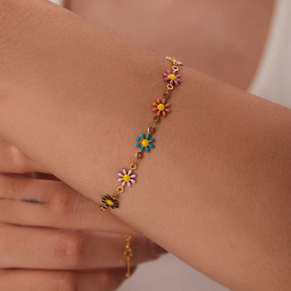 Daisy Summer Halskedja + Armband Smyckesset 18K Guldpläterat
