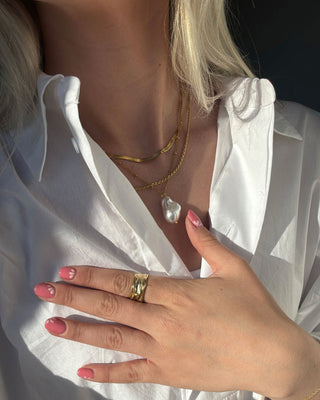 Snake Choker + Rope Smyckesset 18K Guldpläterat 2mm