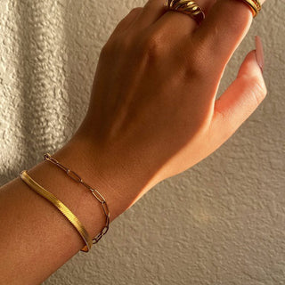 Flat Snake Armband 18K Guldpläterat 4mm